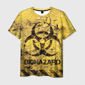 Мужская футболка 3D с принтом Danger biohazard в Курске, 100% полиэфир | прямой крой, круглый вырез горловины, длина до линии бедер | 