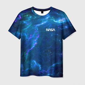 Мужская футболка 3D с принтом Бескрайний космос   Nasa в Курске, 100% полиэфир | прямой крой, круглый вырез горловины, длина до линии бедер | 