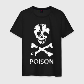 Мужская футболка хлопок с принтом Poison sign в Санкт-Петербурге, 100% хлопок | прямой крой, круглый вырез горловины, длина до линии бедер, слегка спущенное плечо. | 