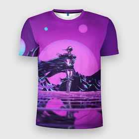 Мужская футболка 3D Slim с принтом Фантазийный силуэт    vaporwave в Екатеринбурге, 100% полиэстер с улучшенными характеристиками | приталенный силуэт, круглая горловина, широкие плечи, сужается к линии бедра | 