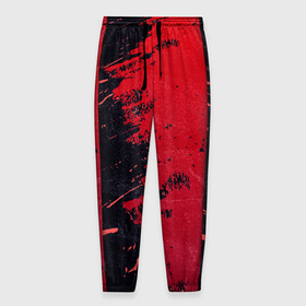 Мужские брюки 3D с принтом Черное и красное в Санкт-Петербурге, 100% полиэстер | манжеты по низу, эластичный пояс регулируется шнурком, по бокам два кармана без застежек, внутренняя часть кармана из мелкой сетки | 
