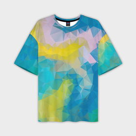 Мужская футболка OVERSIZE 3D с принтом Blue abstraction ,  |  | 