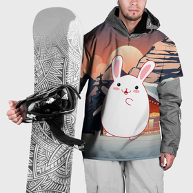 Накидка на куртку 3D с принтом Круглый кролик   новый год в Кировске, 100% полиэстер |  | Тематика изображения на принте: 