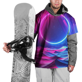 Накидка на куртку 3D с принтом Круг и разноцветные кристаллы   vaporwave в Тюмени, 100% полиэстер |  | Тематика изображения на принте: 