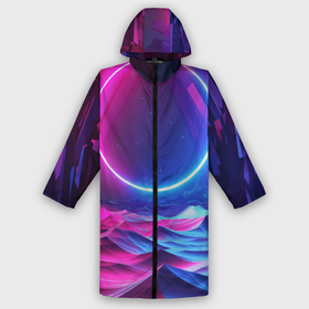 Дождевик унисекс 3D с принтом Круг и разноцветные кристаллы   vaporwave в Ухте,  |  | 