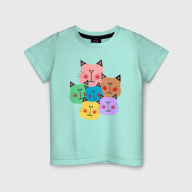 Детская футболка хлопок с принтом Забавные котики в Кировске, 100% хлопок | круглый вырез горловины, полуприлегающий силуэт, длина до линии бедер | 