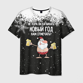 Мужская футболка 3D с принтом Не пора ли начинать Новый год нам отмечать в Санкт-Петербурге, 100% полиэфир | прямой крой, круглый вырез горловины, длина до линии бедер | 