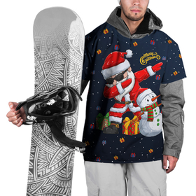 Накидка на куртку 3D с принтом Санта Клаус, снеговик и подарки в Тюмени, 100% полиэстер |  | 