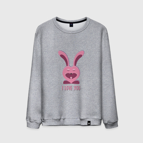 Мужской свитшот хлопок с принтом Розовый кролик любит тебя в Екатеринбурге, 100% хлопок |  | 
