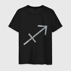 Мужская футболка хлопок с принтом Стрелец   зодиак в Курске, 100% хлопок | прямой крой, круглый вырез горловины, длина до линии бедер, слегка спущенное плечо. | 