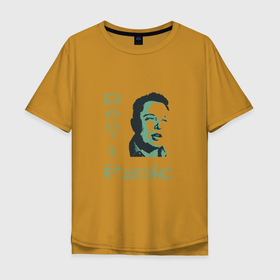 Мужская футболка хлопок Oversize с принтом Dont panic в Тюмени, 100% хлопок | свободный крой, круглый ворот, “спинка” длиннее передней части | 