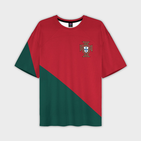 Мужская футболка OVERSIZE 3D с принтом Форма сборной Португалии ЧМ 2022 в Курске,  |  | 