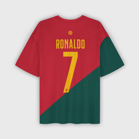 Мужская футболка OVERSIZE 3D с принтом Роналду ЧМ 2022 сборная Португалии в Курске,  |  | 