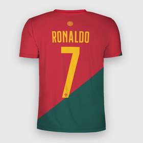 Мужская футболка 3D Slim с принтом Роналду ЧМ 2022 сборная Португалии в Белгороде, 100% полиэстер с улучшенными характеристиками | приталенный силуэт, круглая горловина, широкие плечи, сужается к линии бедра | 