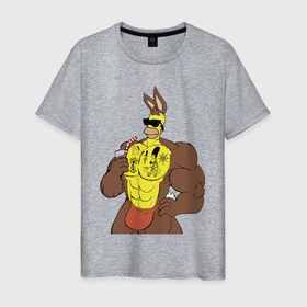 Мужская футболка хлопок с принтом Homer Simpson   mighty rabbit в Екатеринбурге, 100% хлопок | прямой крой, круглый вырез горловины, длина до линии бедер, слегка спущенное плечо. | 