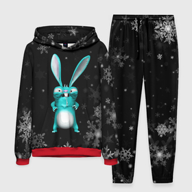 Мужской костюм 3D (с толстовкой) с принтом Cheeky rabbit celebrates the new year в Петрозаводске,  |  | 