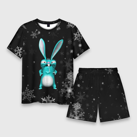 Мужской костюм с шортами 3D с принтом Cheeky rabbit celebrates the new year в Кировске,  |  | 