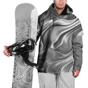 Накидка на куртку 3D с принтом Плавленное серебро в Санкт-Петербурге, 100% полиэстер |  | 