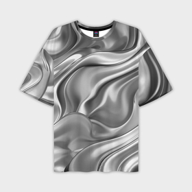 Мужская футболка OVERSIZE 3D с принтом Плавленное серебро в Белгороде,  |  | Тематика изображения на принте: 