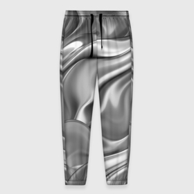 Мужские брюки 3D с принтом Плавленное серебро в Кировске, 100% полиэстер | манжеты по низу, эластичный пояс регулируется шнурком, по бокам два кармана без застежек, внутренняя часть кармана из мелкой сетки | 