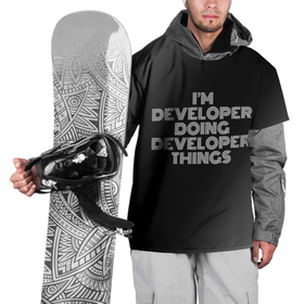 Накидка на куртку 3D с принтом Im developer doing developer things: на темном в Белгороде, 100% полиэстер |  | 
