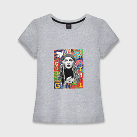 Женская футболка хлопок Slim с принтом Madonna singer в Новосибирске,  |  | 