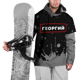 Накидка на куртку 3D с принтом Георгий   в красной рамке на темном в Петрозаводске, 100% полиэстер |  | 