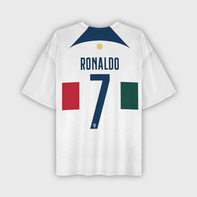 Мужская футболка OVERSIZE 3D с принтом Роналду ЧМ 2022 Португалия выездная в Белгороде,  |  | 