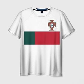 Мужская футболка 3D с принтом Форма Португалии ЧМ 2022 выезд в Петрозаводске, 100% полиэфир | прямой крой, круглый вырез горловины, длина до линии бедер | 