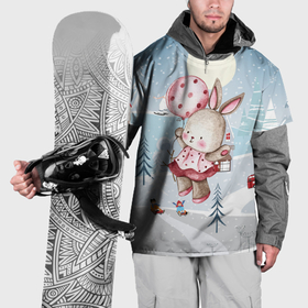 Накидка на куртку 3D с принтом Зайка с воздушным шариком в Курске, 100% полиэстер |  | Тематика изображения на принте: 