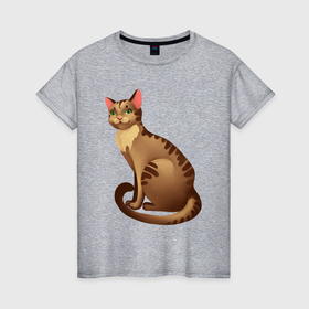 Женская футболка хлопок с принтом Тёмный котик в Петрозаводске, 100% хлопок | прямой крой, круглый вырез горловины, длина до линии бедер, слегка спущенное плечо | 