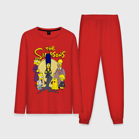 Мужская пижама хлопок (с лонгсливом) с принтом Семейка Симпсонов   horror в Кировске,  |  | 