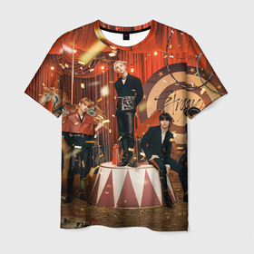 Мужская футболка 3D с принтом Circus Stray Kids в Курске, 100% полиэфир | прямой крой, круглый вырез горловины, длина до линии бедер | Тематика изображения на принте: 