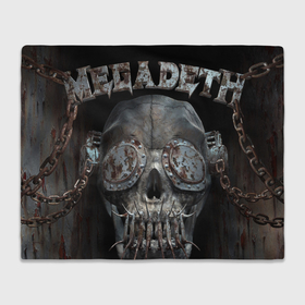 Плед 3D с принтом Megadeth   steampunk   skull в Санкт-Петербурге, 100% полиэстер | закругленные углы, все края обработаны. Ткань не мнется и не растягивается | 