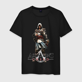 Мужская футболка хлопок с принтом Assassins Creed   Black Flag , 100% хлопок | прямой крой, круглый вырез горловины, длина до линии бедер, слегка спущенное плечо. | 