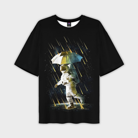 Мужская футболка OVERSIZE 3D с принтом Прогулка под метеорами ,  |  | 