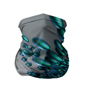 Бандана-труба 3D с принтом Абстрактные блестящие камни и серый фон , 100% полиэстер, ткань с особыми свойствами — Activecool | плотность 150‒180 г/м2; хорошо тянется, но сохраняет форму | 