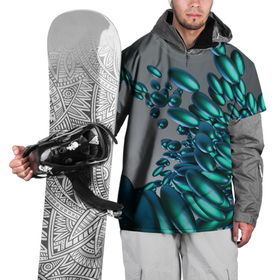 Накидка на куртку 3D с принтом Абстрактные блестящие камни и серый фон в Петрозаводске, 100% полиэстер |  | 