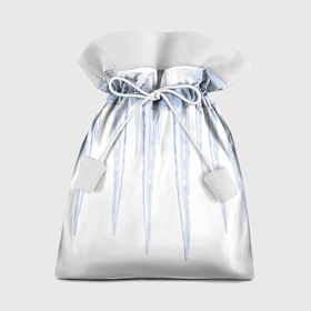 Подарочный 3D мешок с принтом сосульки со снегом в Екатеринбурге, 100% полиэстер | Размер: 29*39 см | 