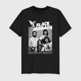 Мужская футболка хлопок Slim с принтом Black Sabbath rock в Екатеринбурге, 92% хлопок, 8% лайкра | приталенный силуэт, круглый вырез ворота, длина до линии бедра, короткий рукав | 