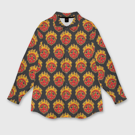 Мужская рубашка oversize 3D с принтом Огненный знак мира в Кировске,  |  | Тематика изображения на принте: 
