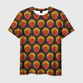 Мужская футболка 3D с принтом Огненный знак мира в Белгороде, 100% полиэфир | прямой крой, круглый вырез горловины, длина до линии бедер | 