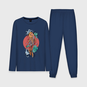 Мужская пижама хлопок (с лонгсливом) с принтом Японский карп кои в Курске,  |  | 