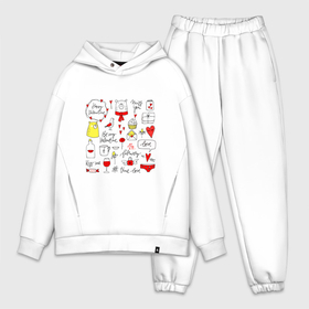 Мужской костюм хлопок OVERSIZE с принтом Be my valentine в Тюмени,  |  | 