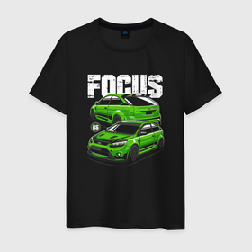 Мужская футболка хлопок с принтом Ford Focus art в Тюмени, 100% хлопок | прямой крой, круглый вырез горловины, длина до линии бедер, слегка спущенное плечо. | 