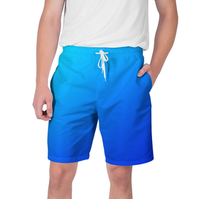 Мужские шорты 3D с принтом Голубо бирюзовый градиент в Екатеринбурге,  полиэстер 100% | прямой крой, два кармана без застежек по бокам. Мягкая трикотажная резинка на поясе, внутри которой широкие завязки. Длина чуть выше колен | 