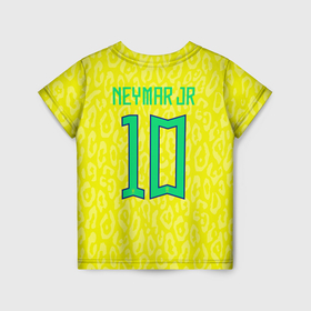 Детская футболка 3D с принтом Неймар ЧМ 2022 сборная Бразилии в Тюмени, 100% гипоаллергенный полиэфир | прямой крой, круглый вырез горловины, длина до линии бедер, чуть спущенное плечо, ткань немного тянется | Тематика изображения на принте: 