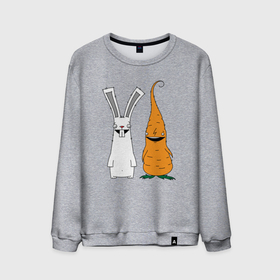 Мужской свитшот хлопок с принтом Заяц с морковкой в Петрозаводске, 100% хлопок |  | 