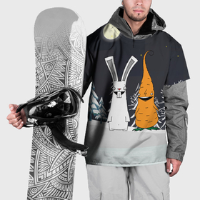 Накидка на куртку 3D с принтом Заяц и морковка в Петрозаводске, 100% полиэстер |  | Тематика изображения на принте: 
