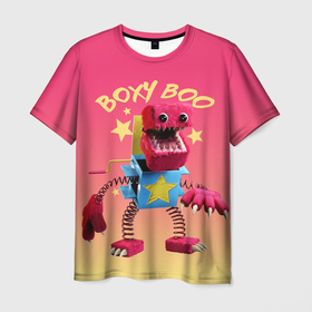 Мужская футболка 3D с принтом Project Playtime Бокси Бу в Курске, 100% полиэфир | прямой крой, круглый вырез горловины, длина до линии бедер | 